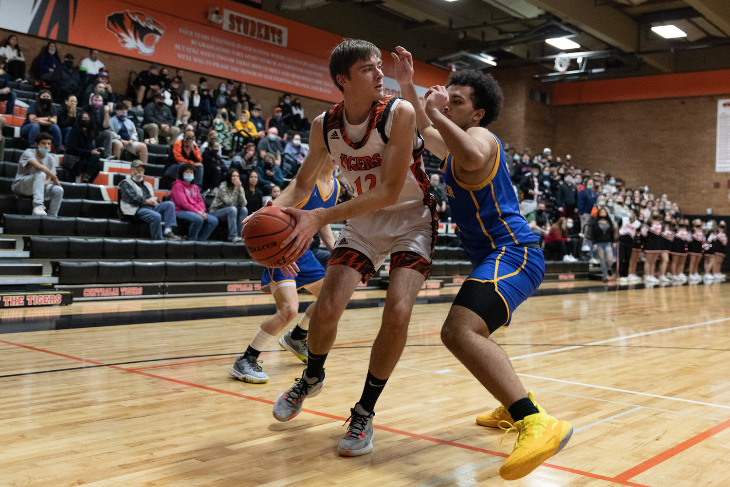 Centralia forward Landon Kaut looks to pass from the post against Rochester Dec. 10.