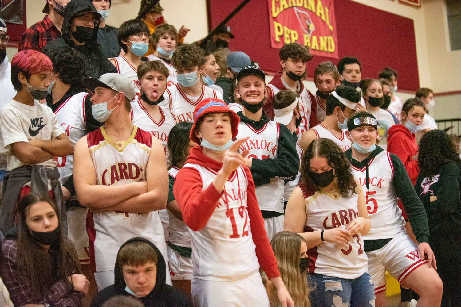 Winlock's student section during a girls basketball game against Onalaska on Dec. 10.