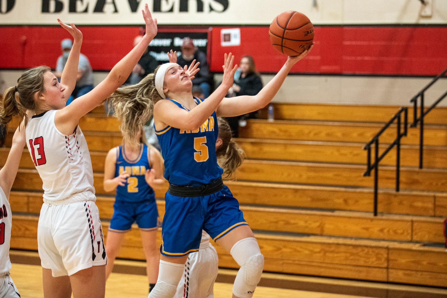 Adna's Kaylin Todd (5) skies for a layup against Tenino on Dec. 14.