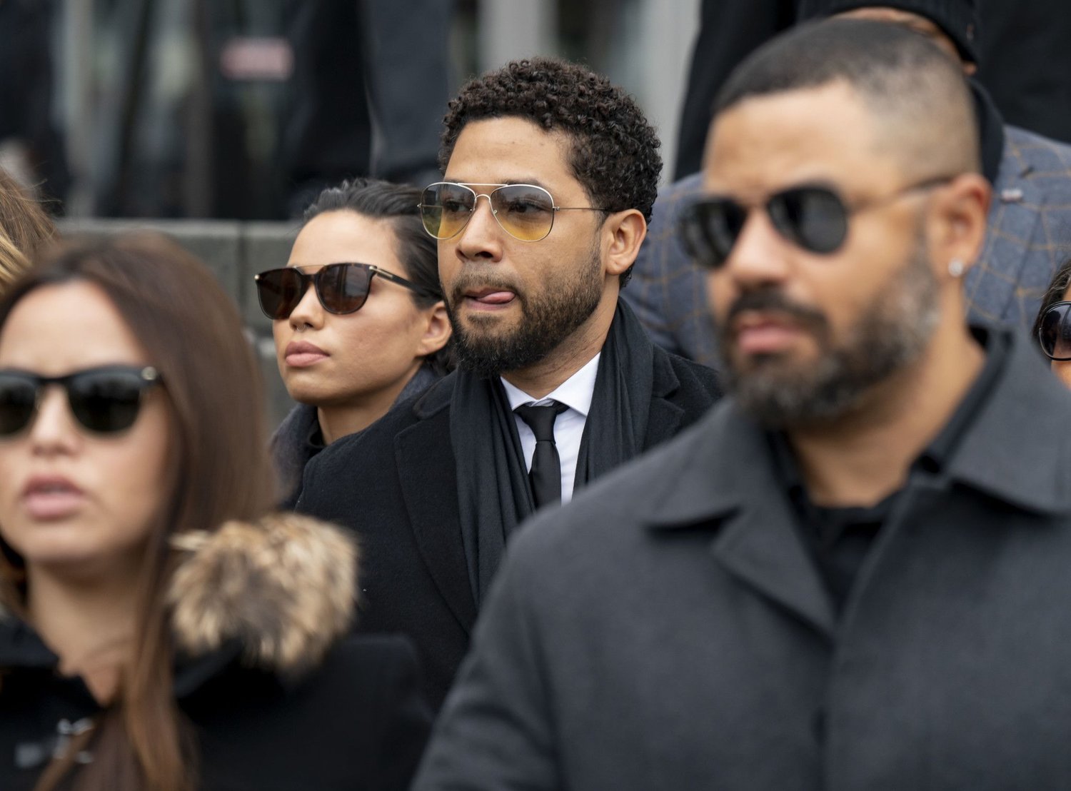 Jussie Smollett departs after a court appearance Feb. 24, 2020, at the Leighton Criminal Court Building. (Brian Cassella/Chicago Tribune/TNS)