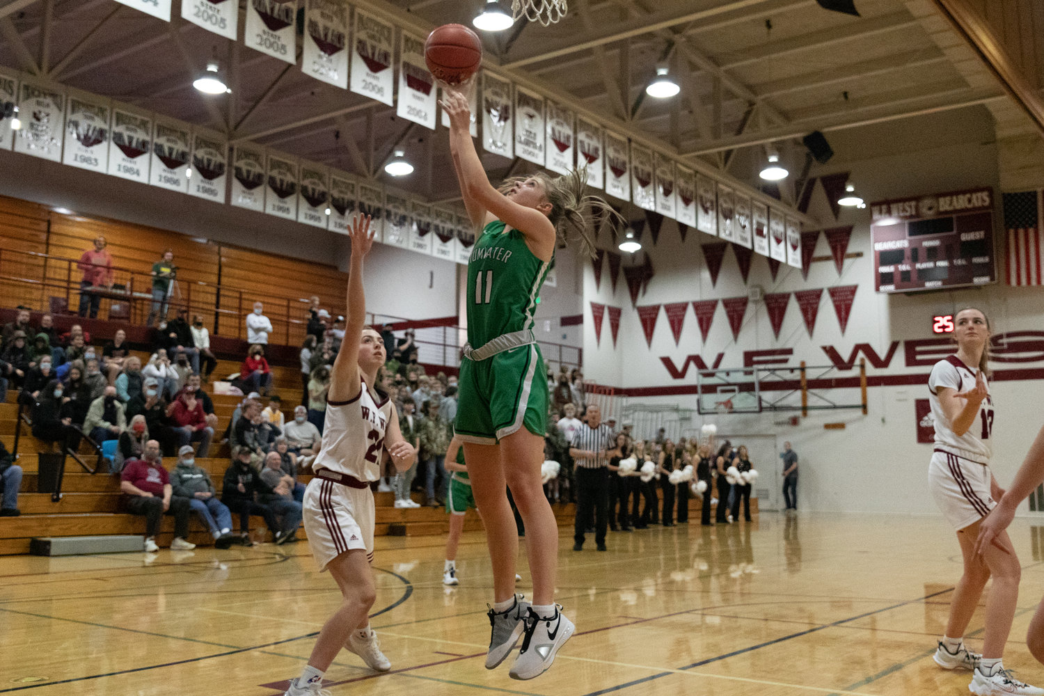 Tumwater's Kylie Waltermeyer takes an open layup against W.F. West Dec. 17.