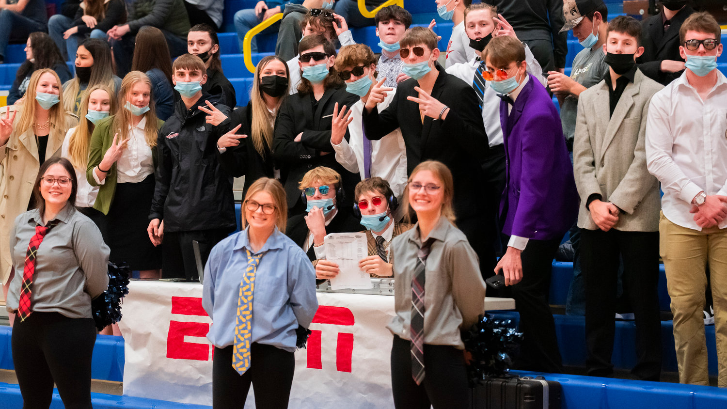 Pirate fans pose for a photo during a game against Eatonville Friday night.
