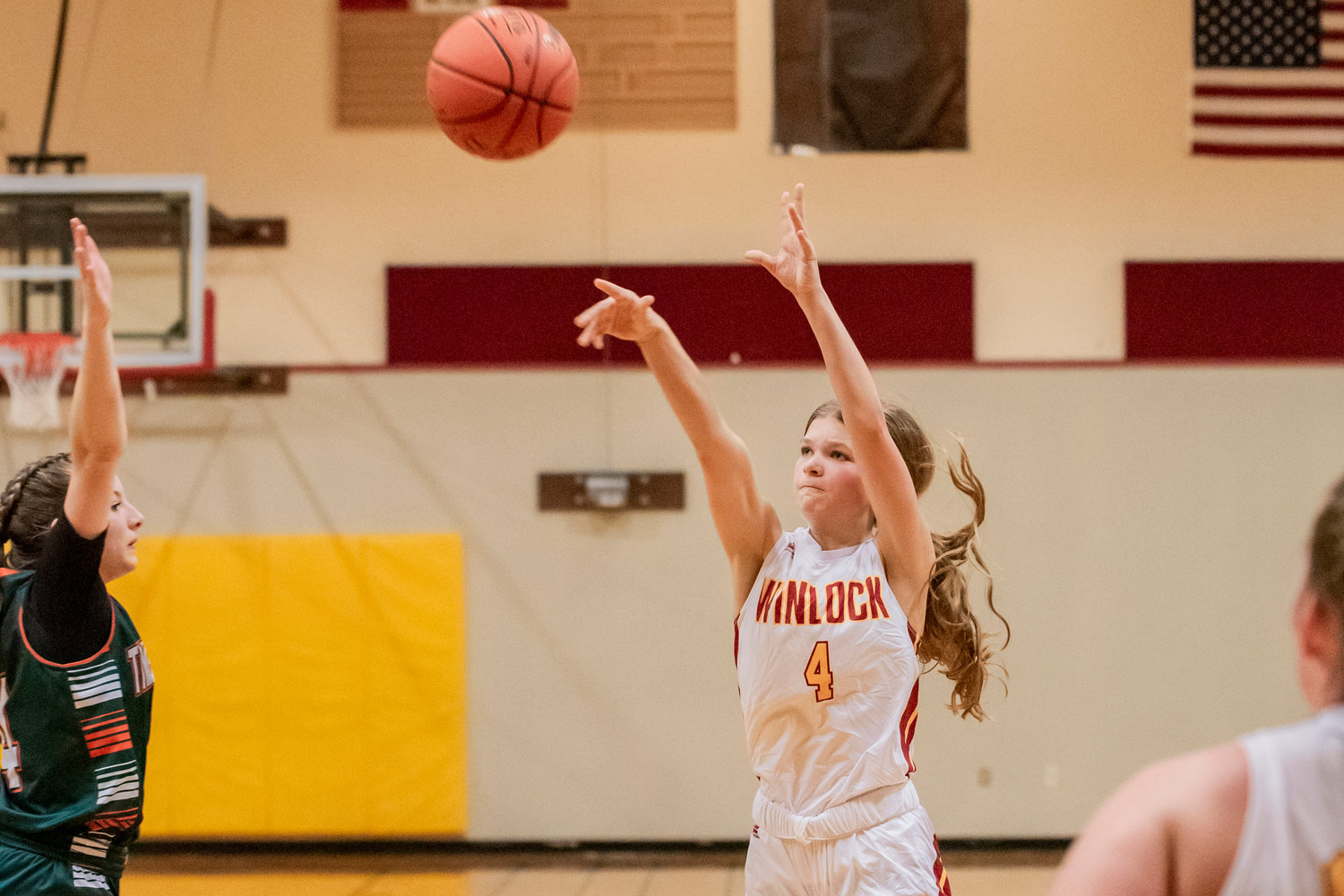 Winlock’s Brittnee Voie (22) puts up a shot during a game against Morton-White Pass Tuesday night.