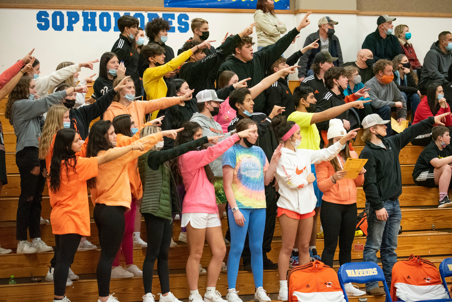 Centralia students cheer on the boys basketball team during a road game in Rochester on Jan. 19.