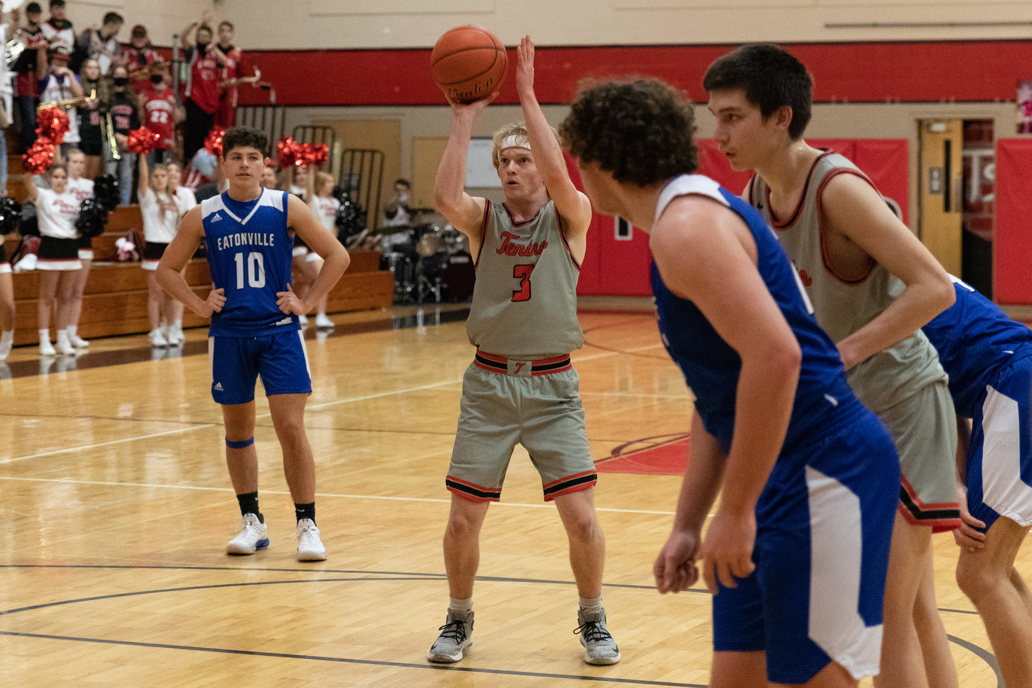 Tenino guard Toby Suess takes a free throw against Eatonville Jan. 20.