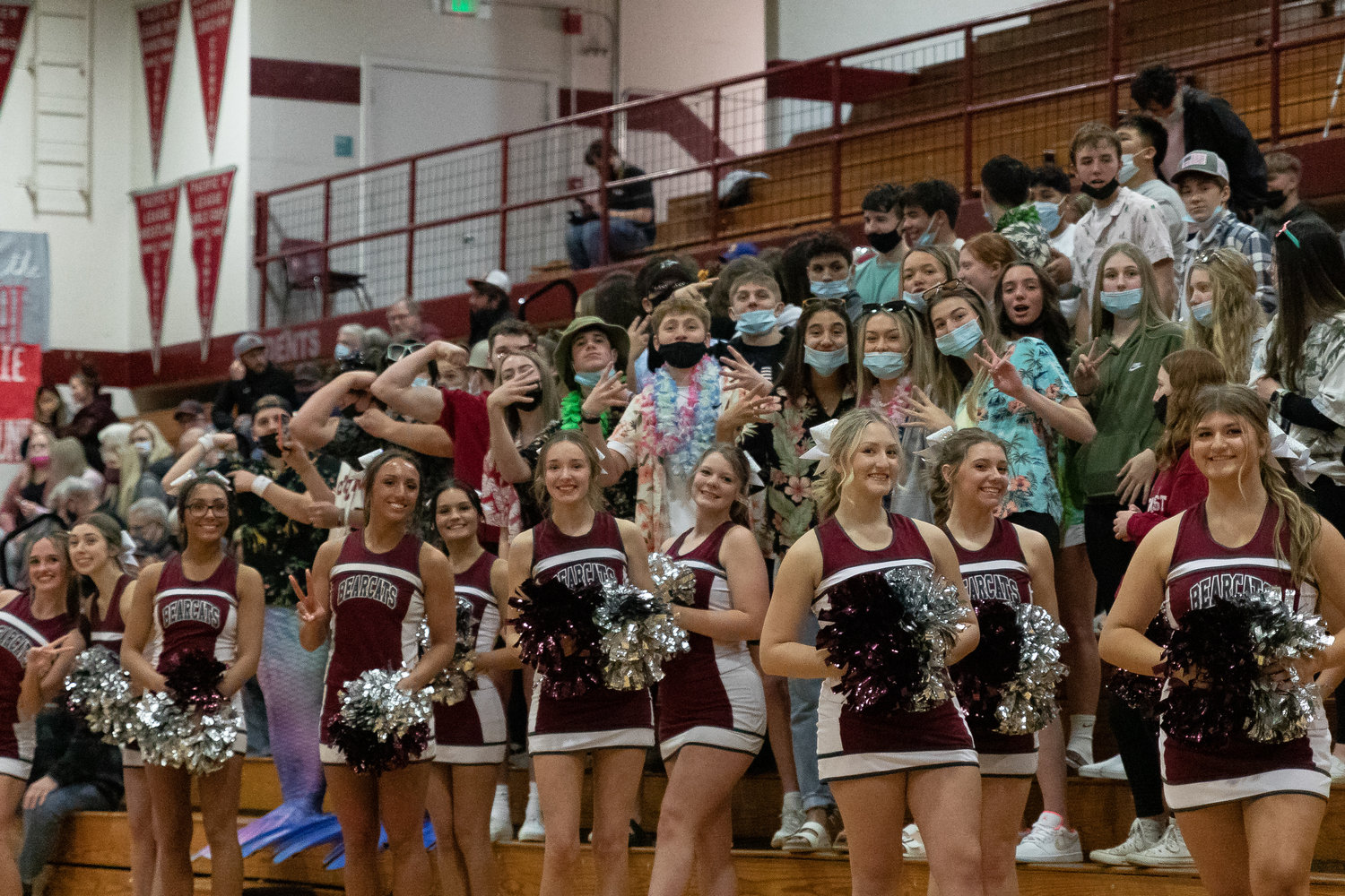 W.F. West's student section poses for a photo at the Tumwater game Jan. 25.