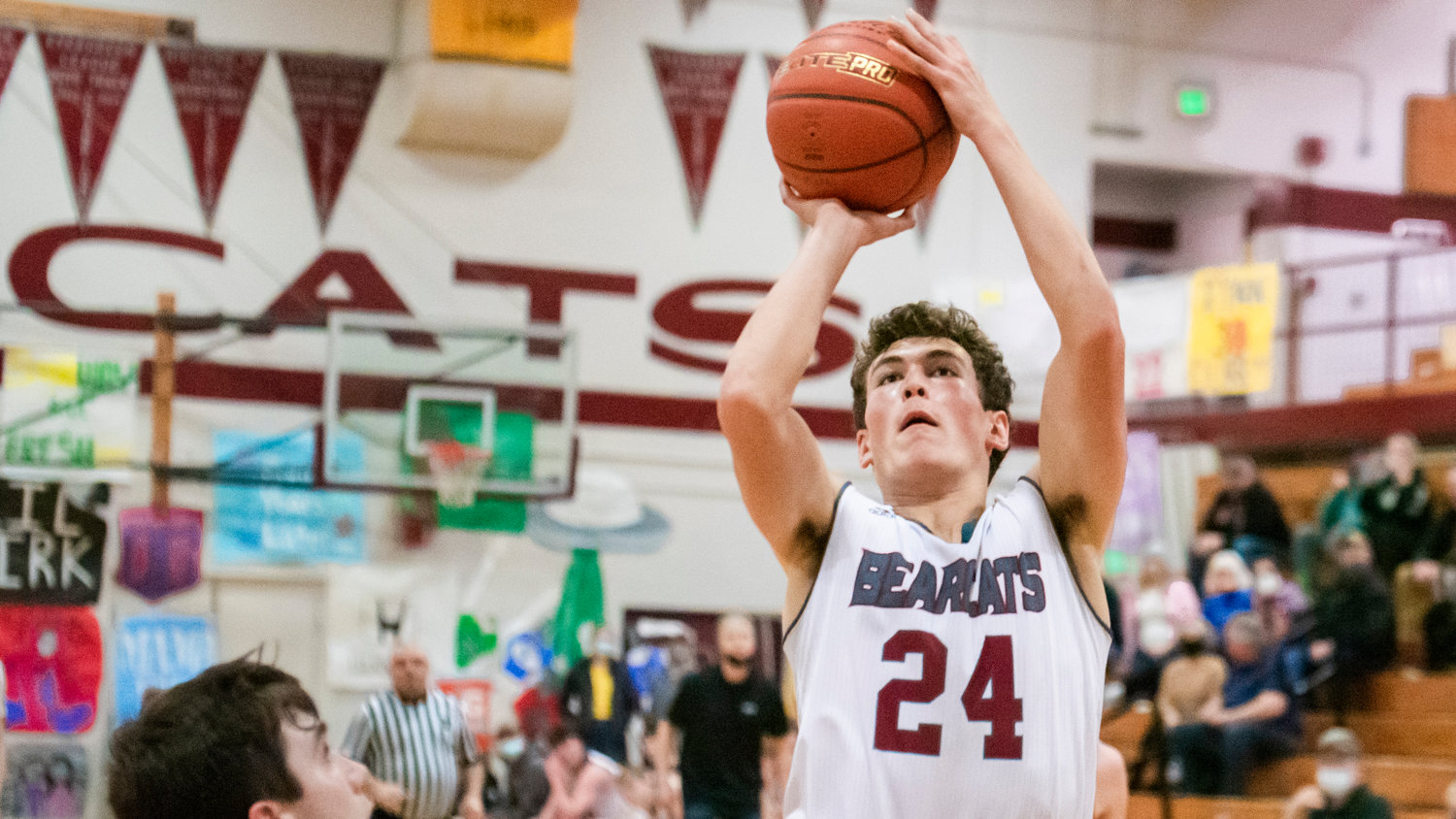 Bearcat Senior Gideon Priest looks to shoot Thursday night during a game at W.F. West in Chehalis.