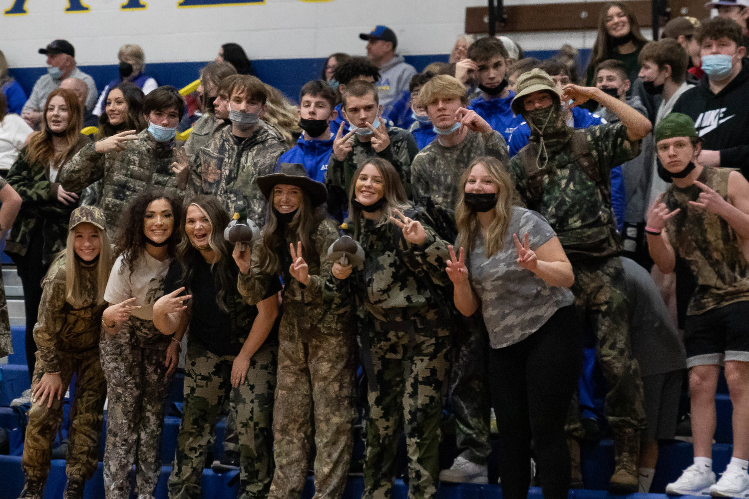 The Adna student section poses for a photo during a girls basketball game against Napavine Jan. 28.