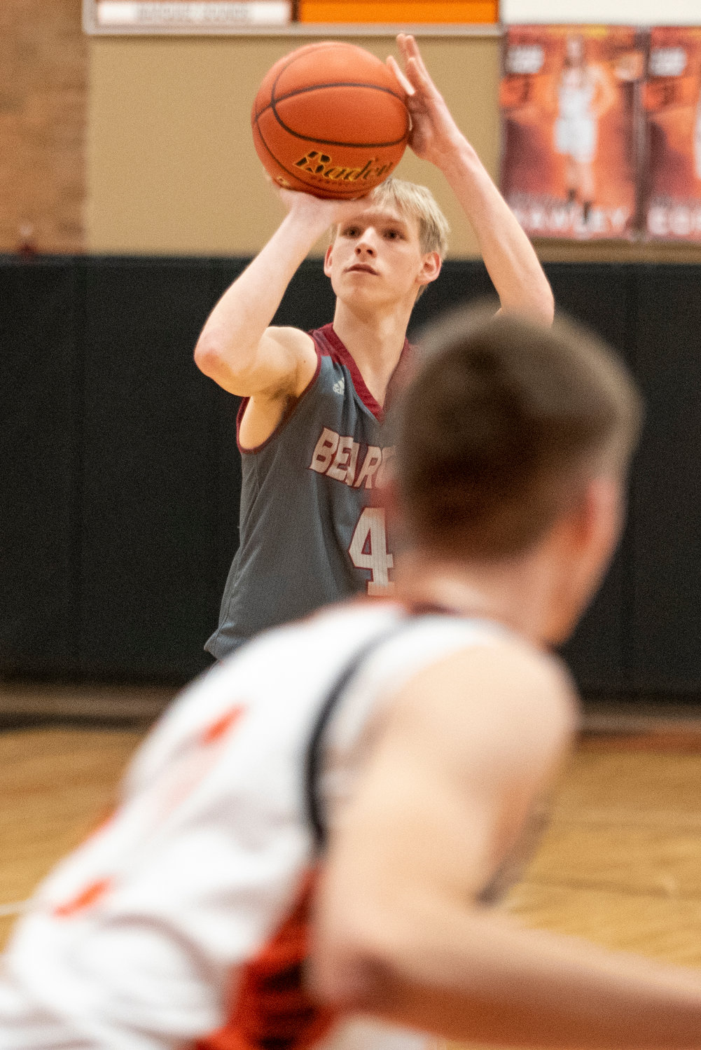 W.F. West's Evan Tornow (4) lines up a 3-pointer during the Swamp Cup on Feb. 2.