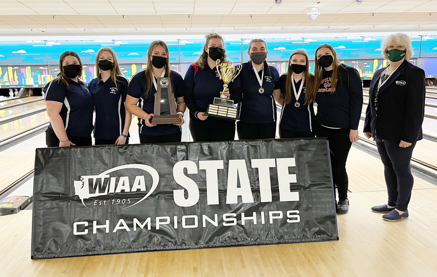 Black Hills girls bowling captured its first-ever state championship after beating runner-up Columbia River by 66 pins at the 1A/2A state tournament on Feb. 4 at Narrows Plaza Bowl.