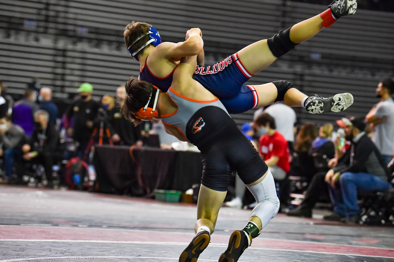 Centralia's Antonio Campos slams an opponent during Mat Classic XXXIII on Friday at the Tacoma Dome.