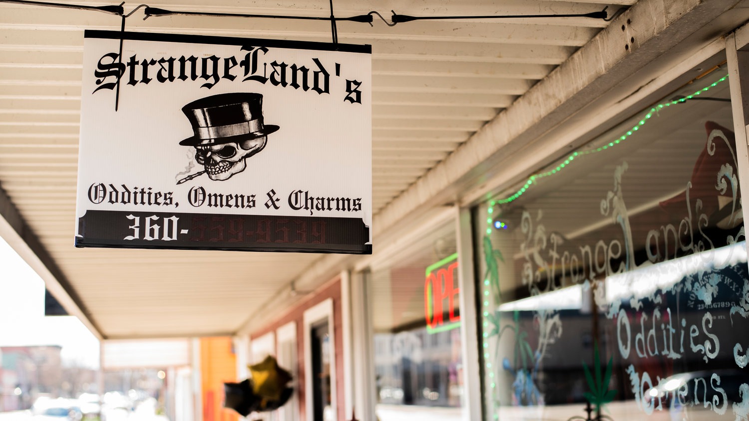 StrangeLands is located at 531 North Tower Avenue in downtown Centralia.
