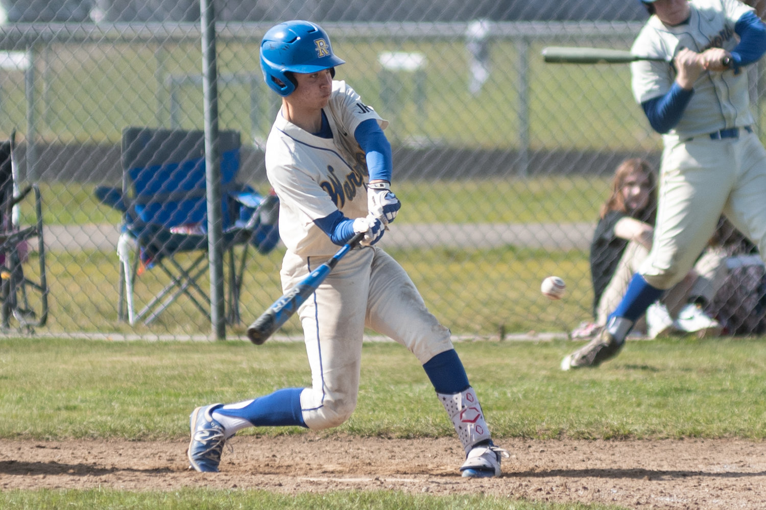 Rochester's Tony Groninger takes a swing against Tenino in the Scatter Creek Derby March 12.