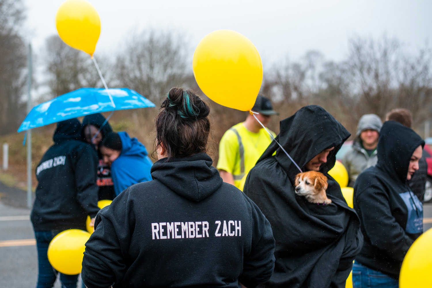 Family and friends gather for a balloon release to remember Zachary Rager during an event marking one year since his life was lost.