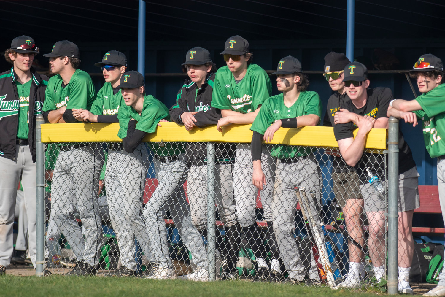 Tumwater players watch from the dugout during a road game at Black Hills on March 24.