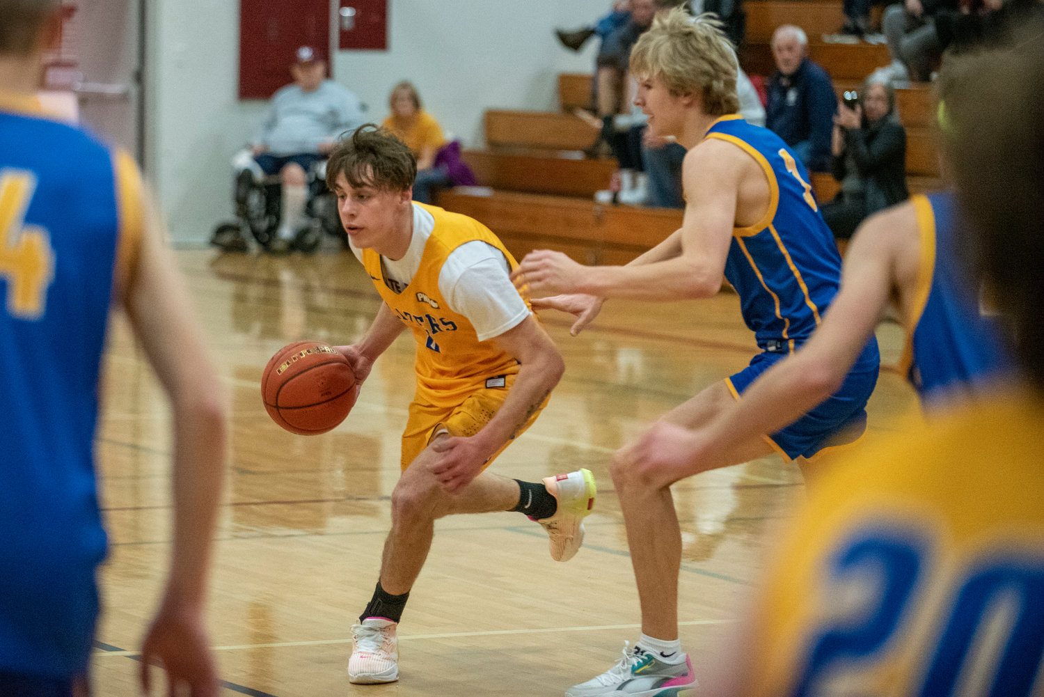 Morton-White Pass' Leytan Collette looks for an opening during the SWW Senior All-Star Game on March 26.