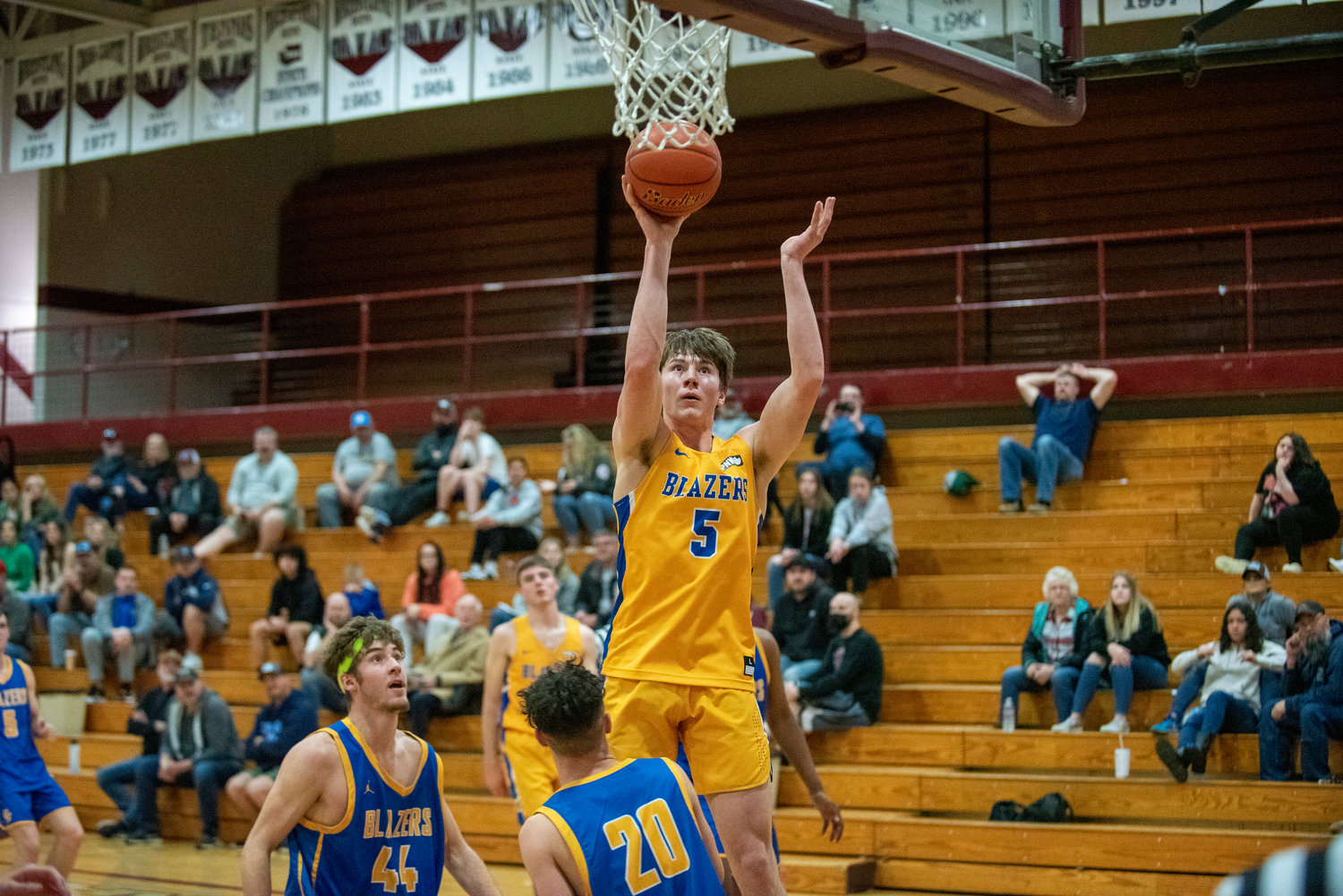 Toledo's Carson Olmstead (5) shoots a jumper during the SWW Senior All-Star Game on March 26.