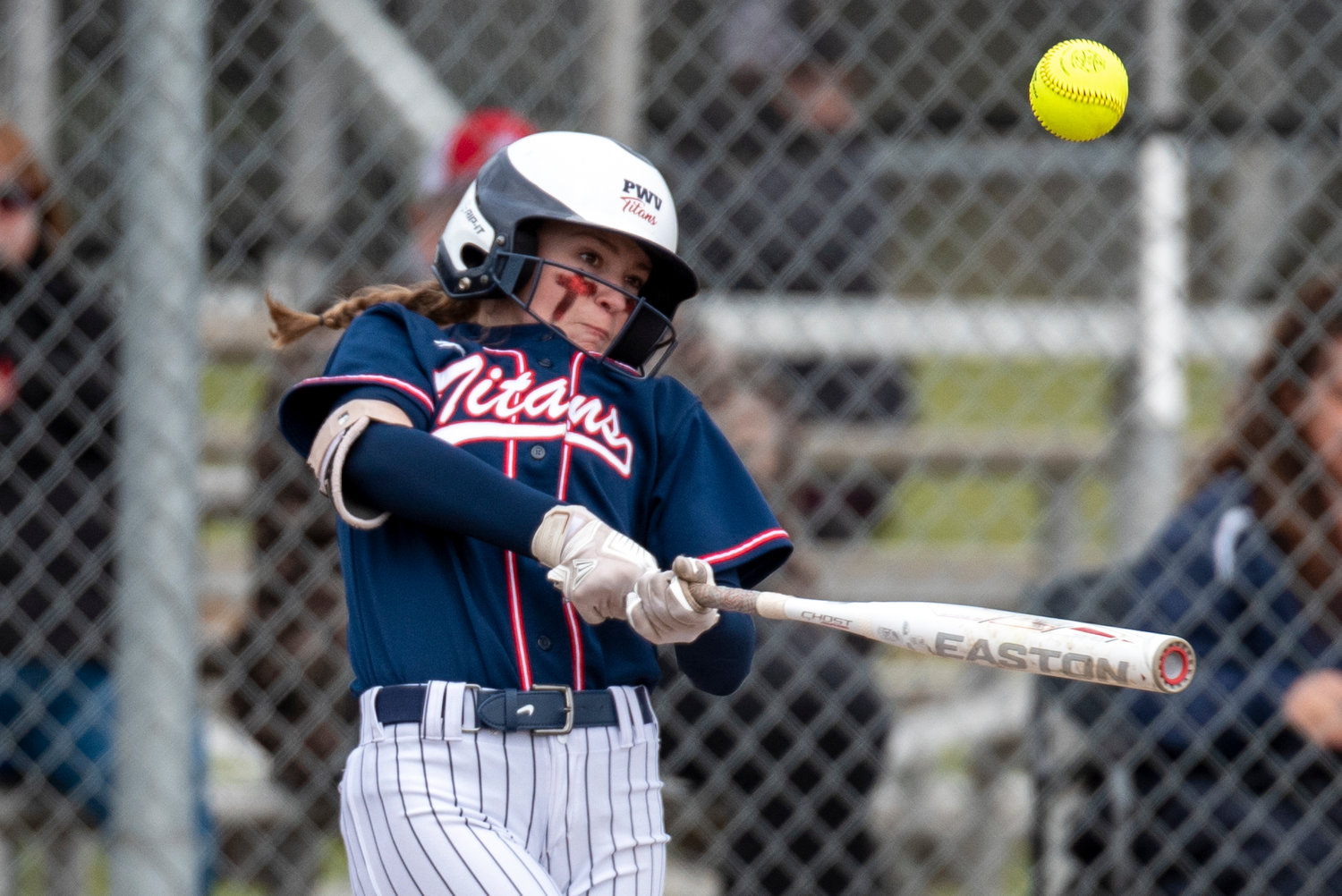 Willapa Valley's Lauren Matlock drives the ball during a 2B Pacific League home game against Forks on April 1.