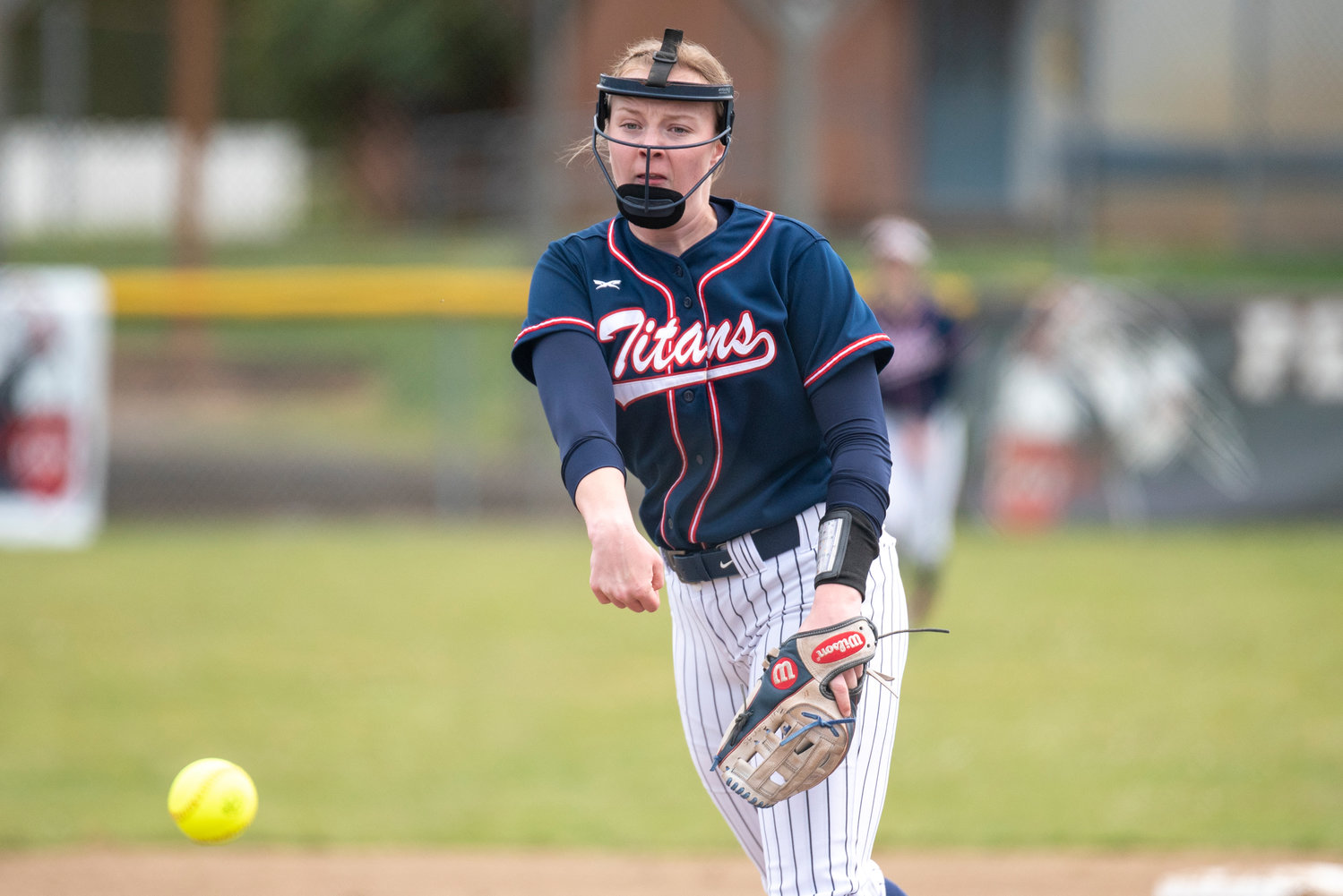 PWV pitcher Olivia Matlock delivers a pitch to a Forks batter during a home game on April 1.