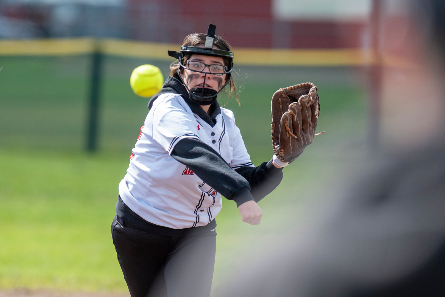 Mossyrock second baseman Kimberly Villalba makes a throw to first during a road game against Onalaska on April 15.