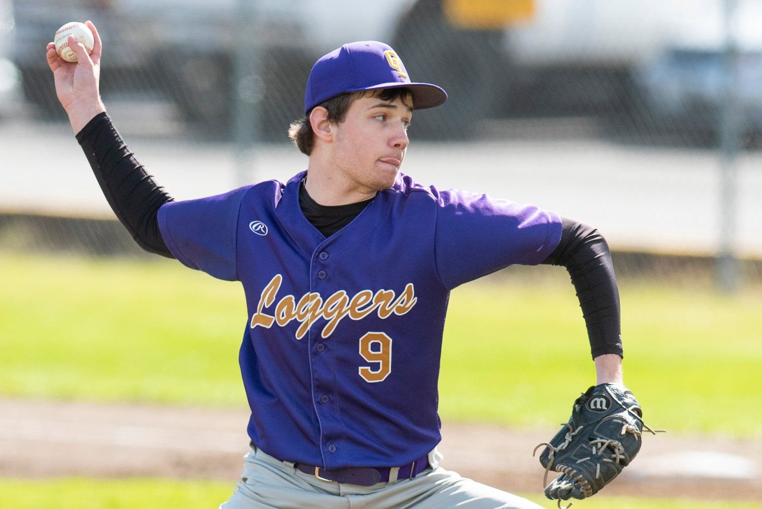 Onalaska's Jeremy Larson winds up to deliver a pitch to Stevenson during a home game on April 15..