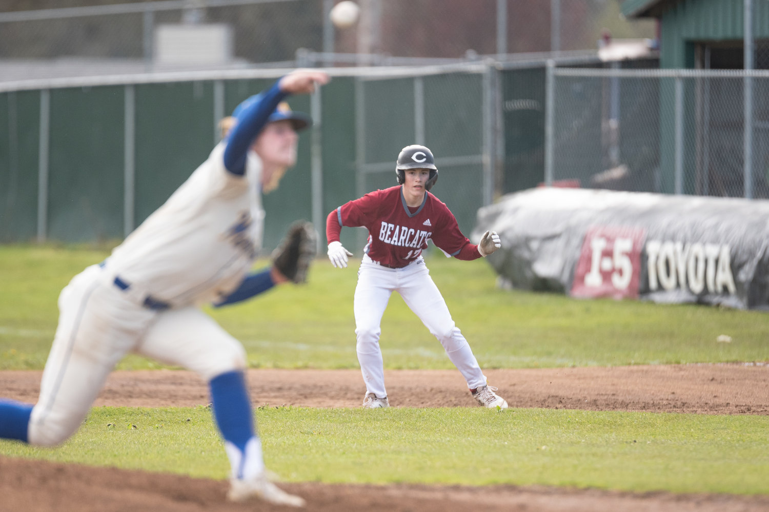 W.F. West infielder Ross Kelley navigates the bases against Rochester April 19.