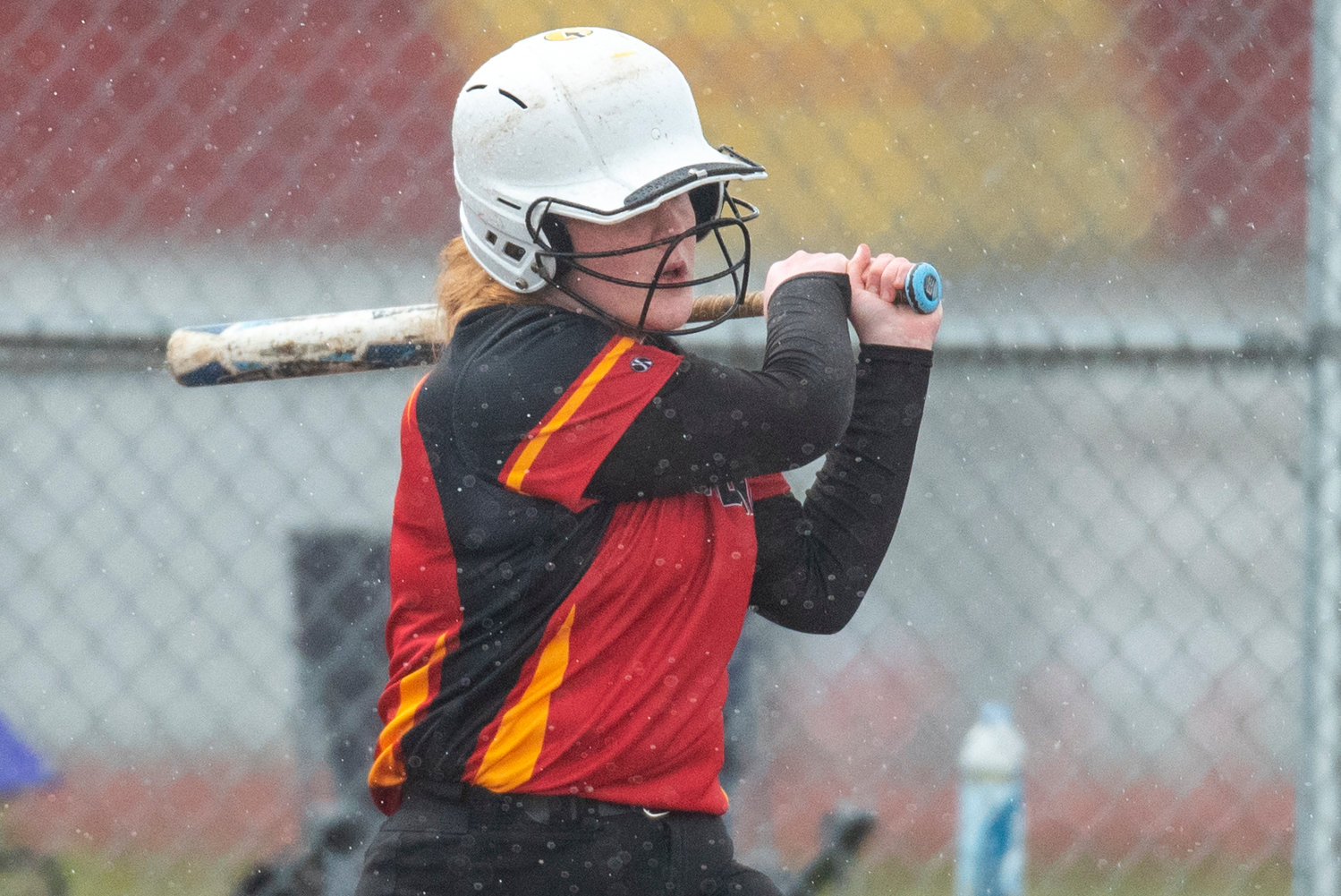 Winlock's Madison Rohman takes a cut at an Adna pitch during a home game on April 20.
