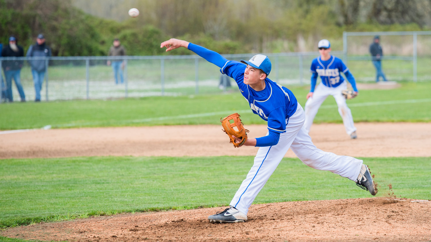 Adna’s Asher Guerrero (25) throws a pitch Monday during a game against Morton-White Pass.