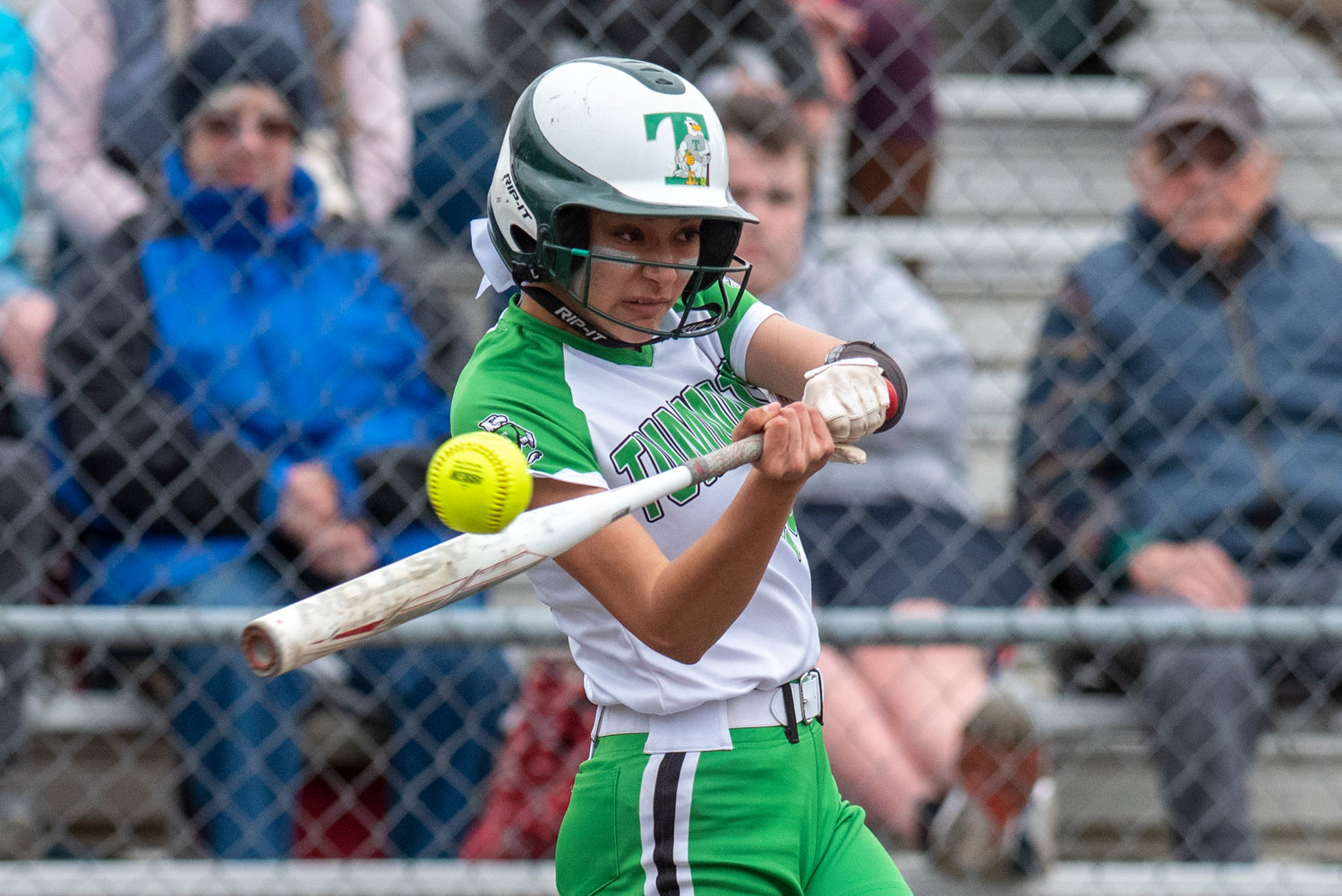 Tumwater's Jaylene Manriquez lines up a W.F. West pitch during a home game on May 2.