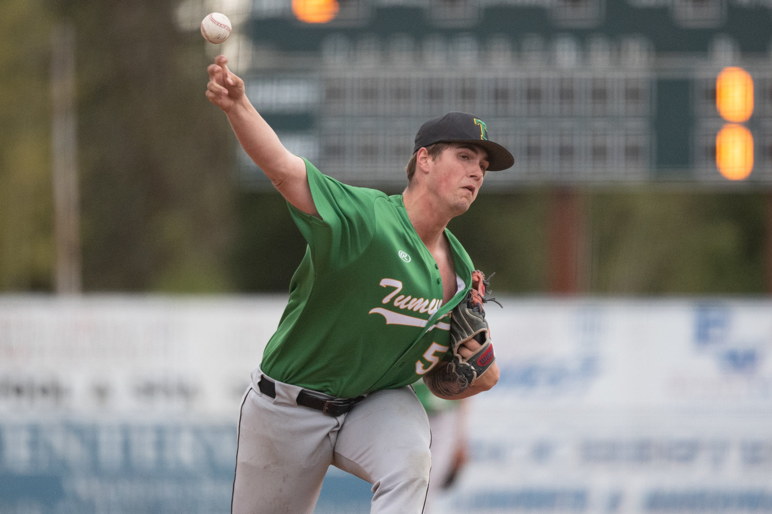 Tumwater's Blake Smith throws a pitch against Centralia May 2.