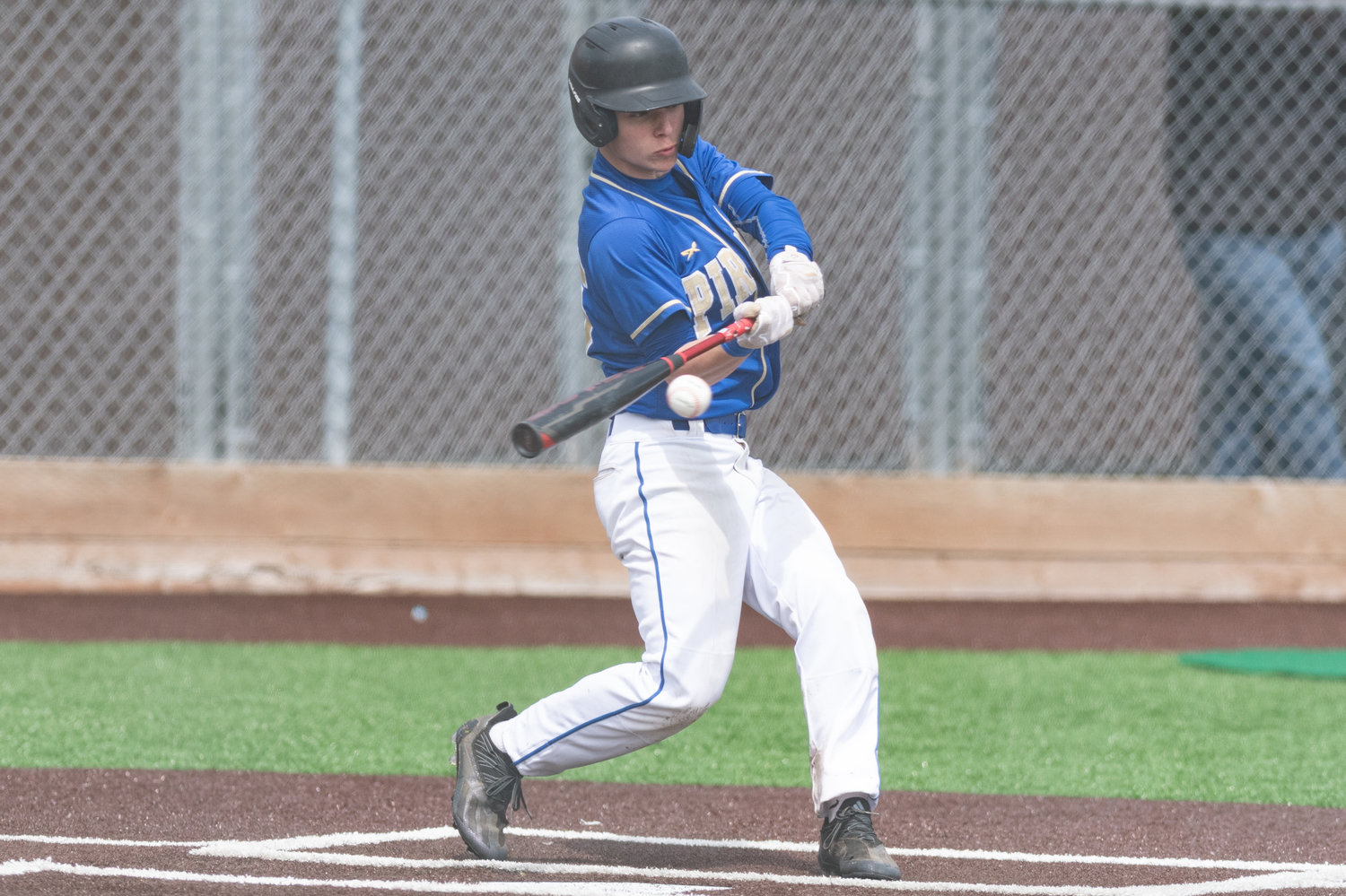 Adna's Luke Mohney makes contact with a pitch against Forks in the District 4 quarterfinals at Shelton High School May 7.