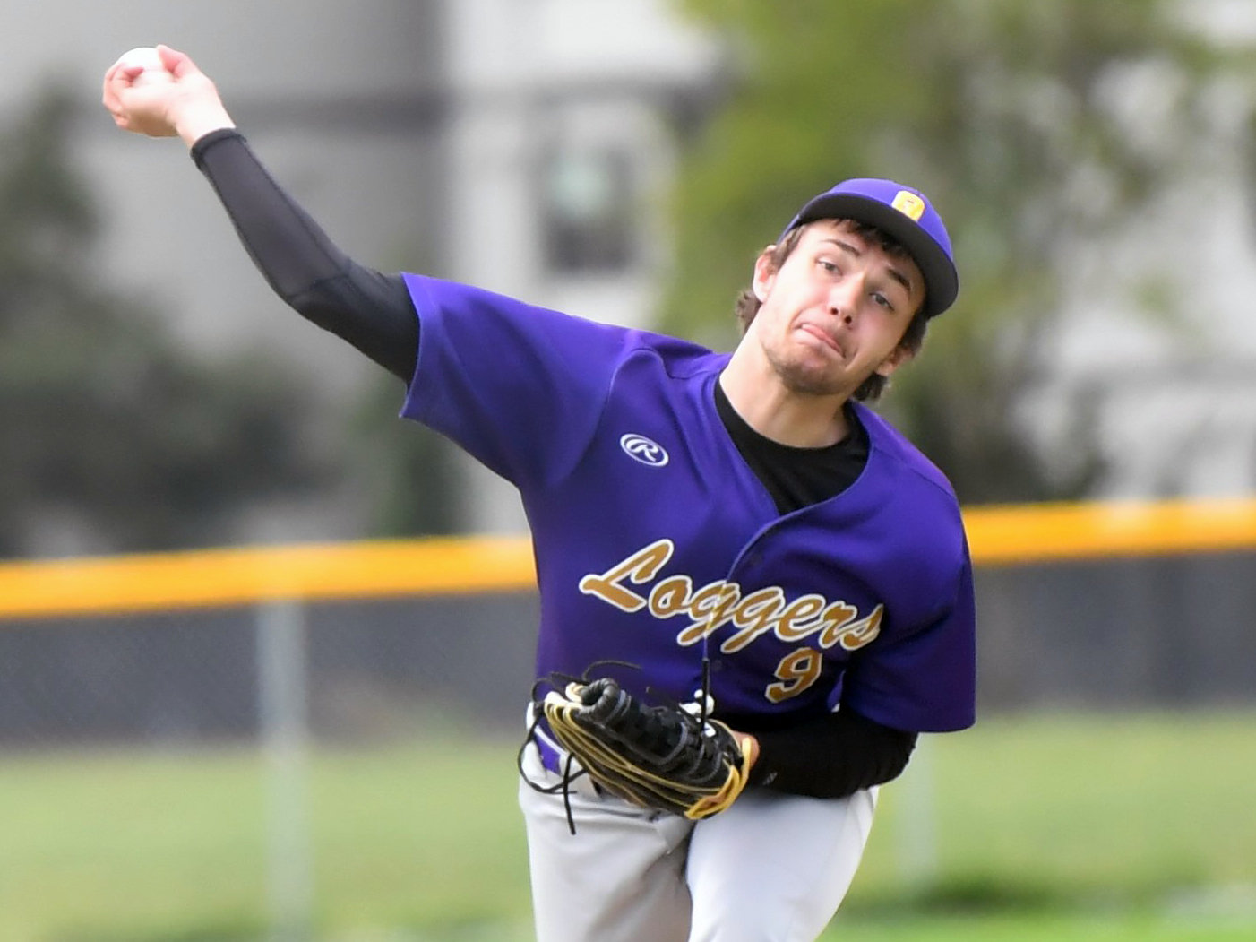 Onalaska's Jeremy Larson delivers a pitch to a Raymond-South Bend batter during a playoff win at Union High School on Saturday, May 7.