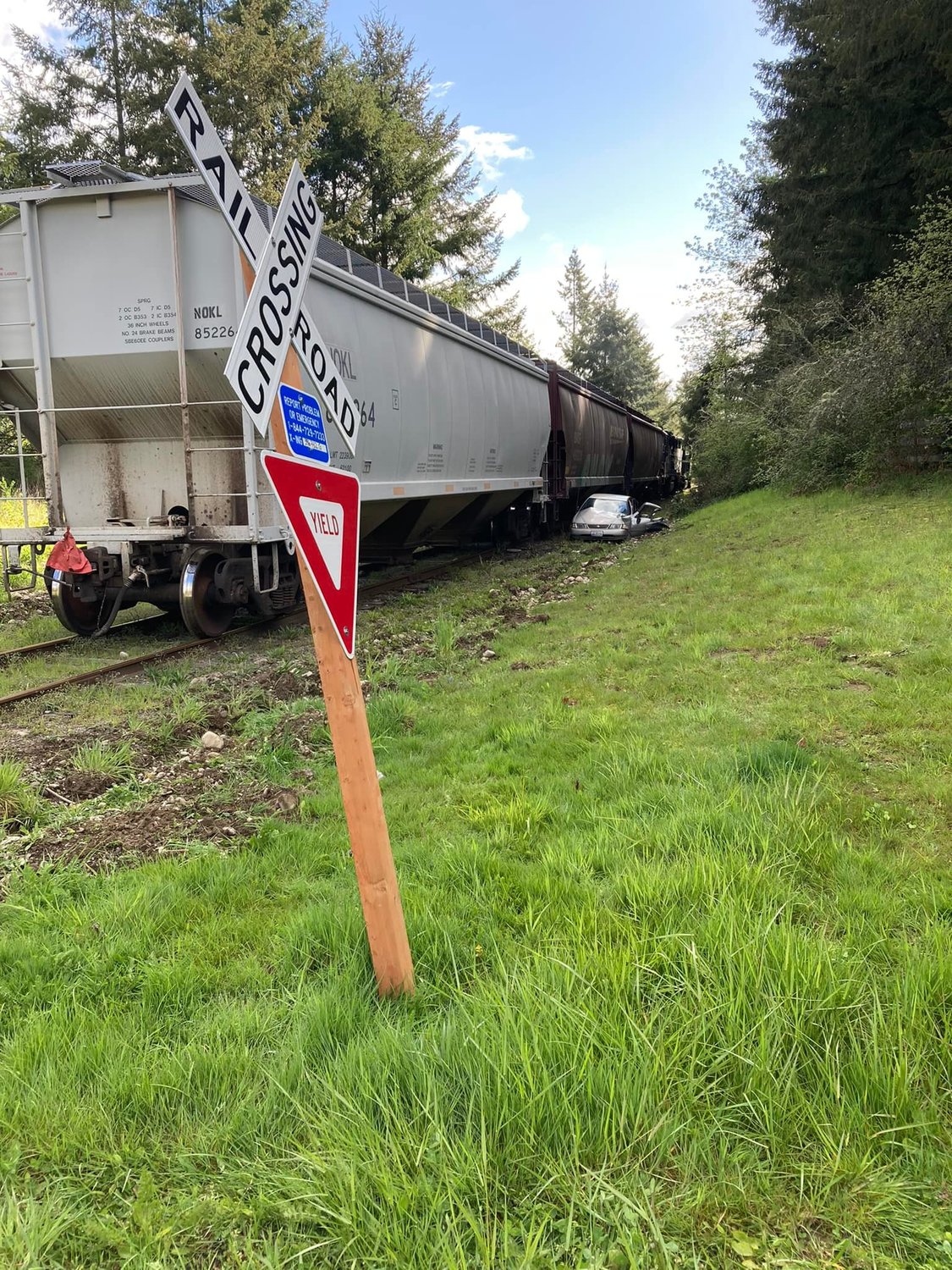 A train versus vehicle collision was reported in Rainier on May 10.