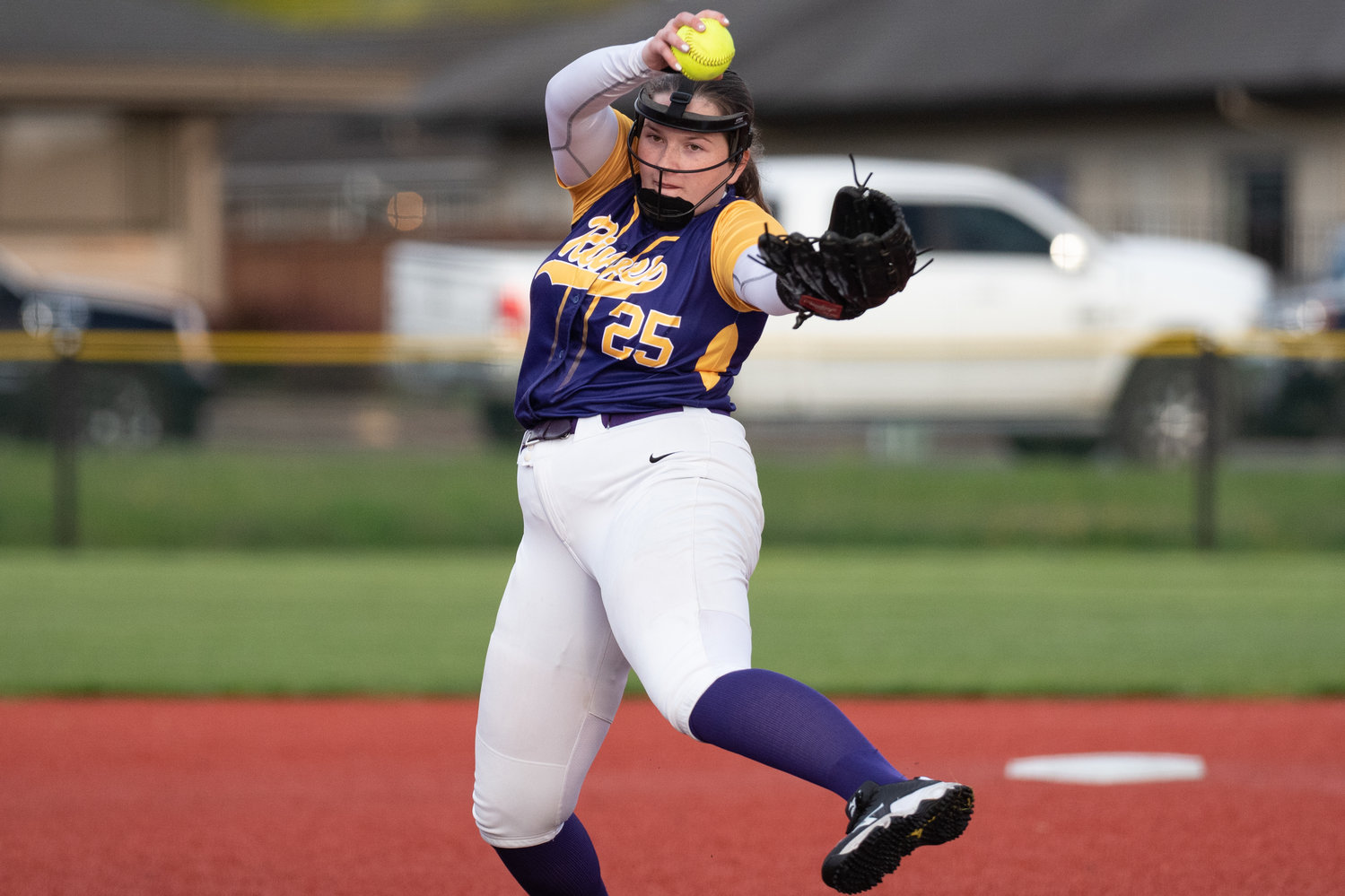 A Columbia River player throws a pitch against Aberdeen in the 2A District 4 tournament at Recreation Park May 19.