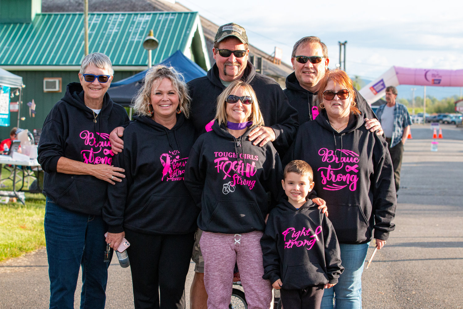 The Young family poses for a photo at the Relay for Life event at the Southwest Washington Fairgrounds Friday evening.