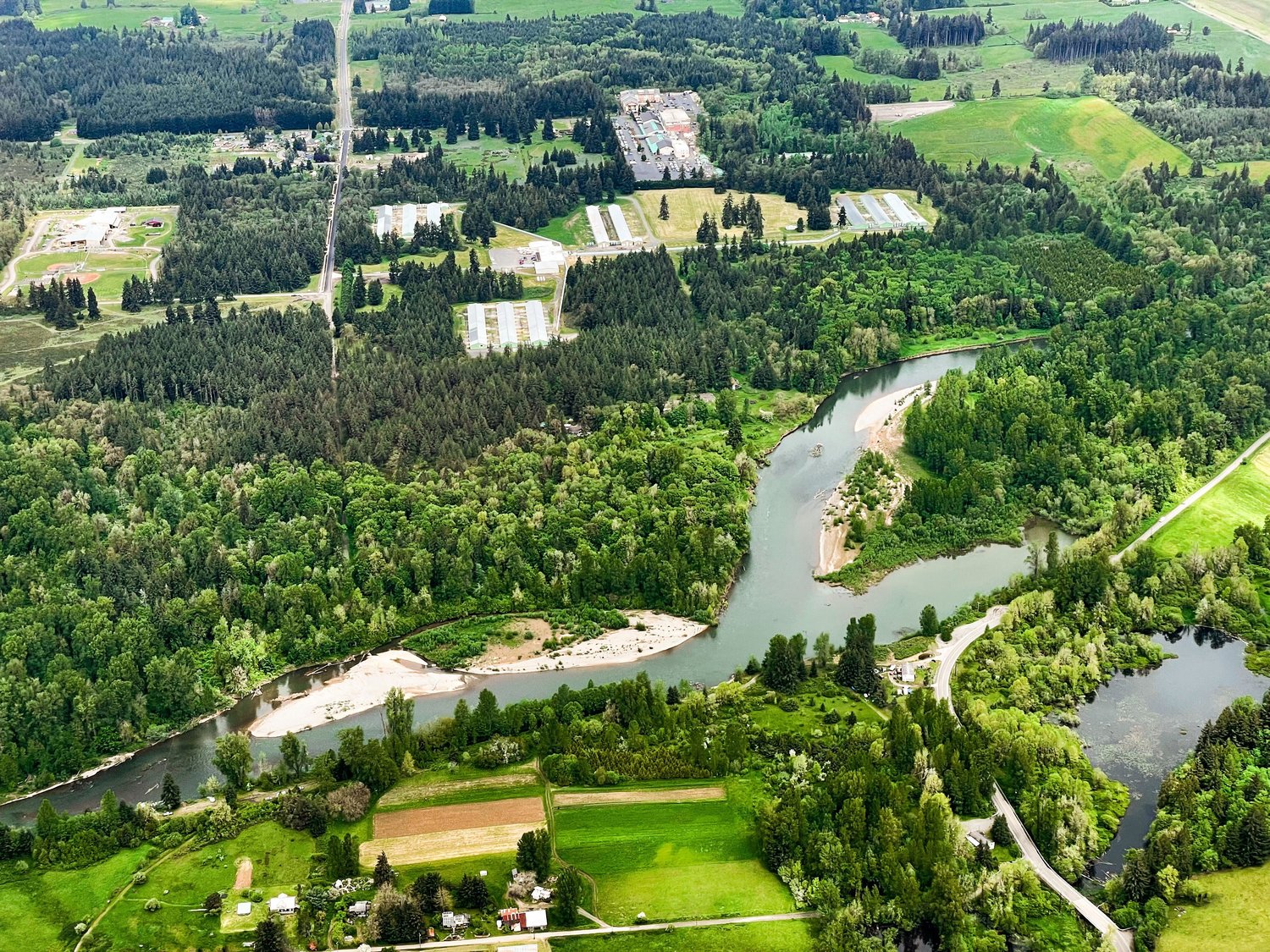 Lucky Eagle Casino is seen from above the Chehalis River in a Cessna Cardinal.