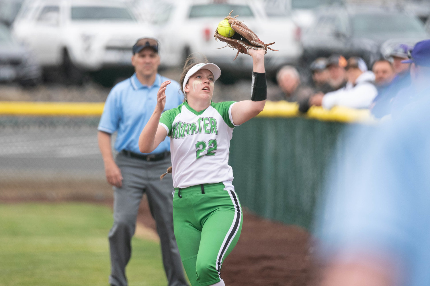Tumwater's Megan Paull makes a catch in the infield against North Kitsap in the first round of the 2A State Softball Tournament at Carlon Park in Selah May 27.