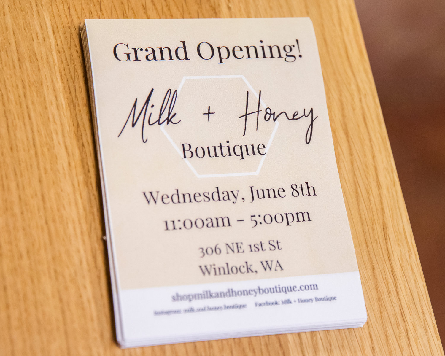 A Grand Opening event is planned at “Milk + Honey,” at 306 Northeast 1st Street in Winlock on Wednesday, June 8, 2022.