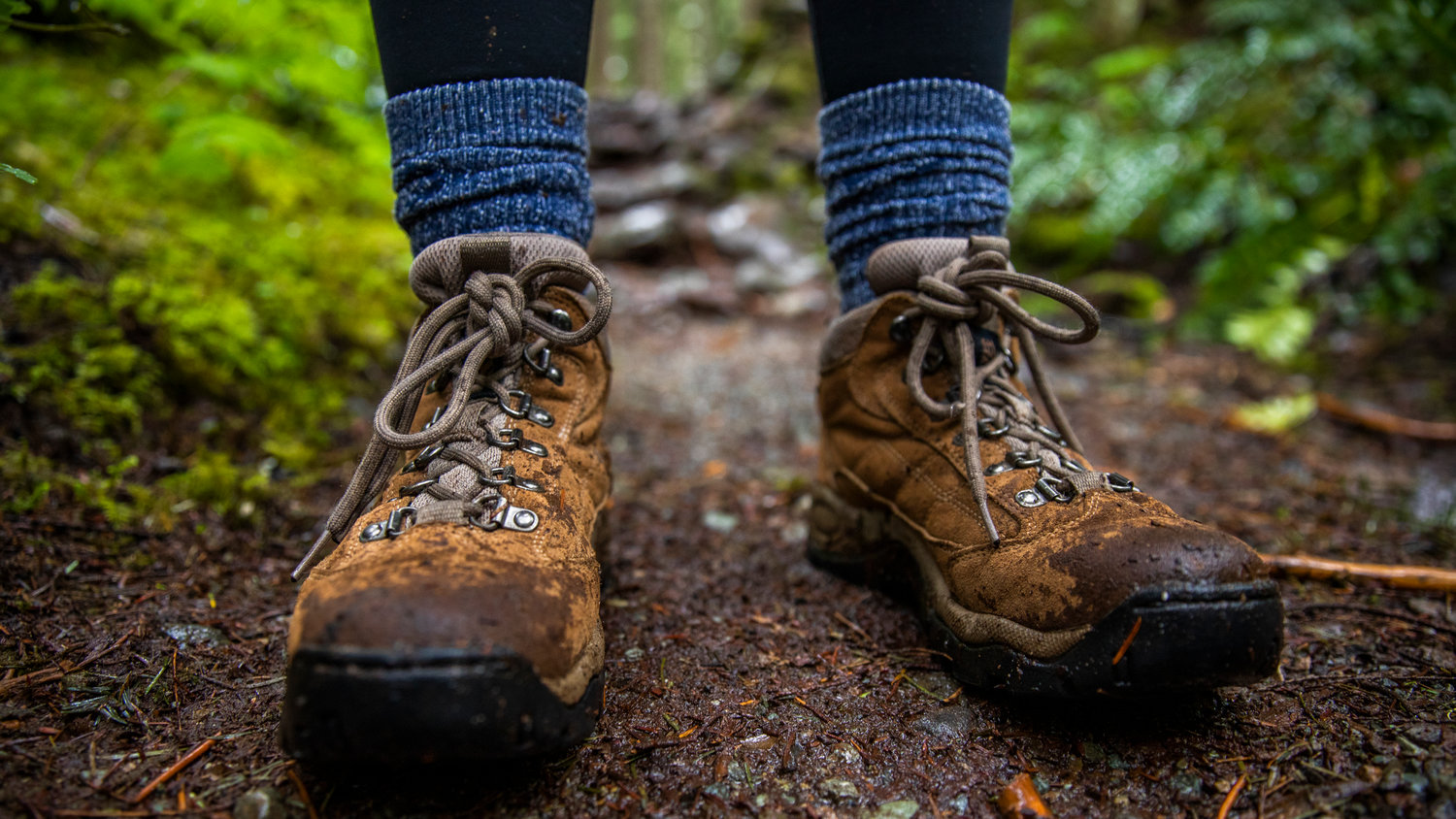 Reporter Isabel Vander Stoep walks with hiking boots along the Silver Falls Loop Trail in Mount Rainier National Park on Sunday.