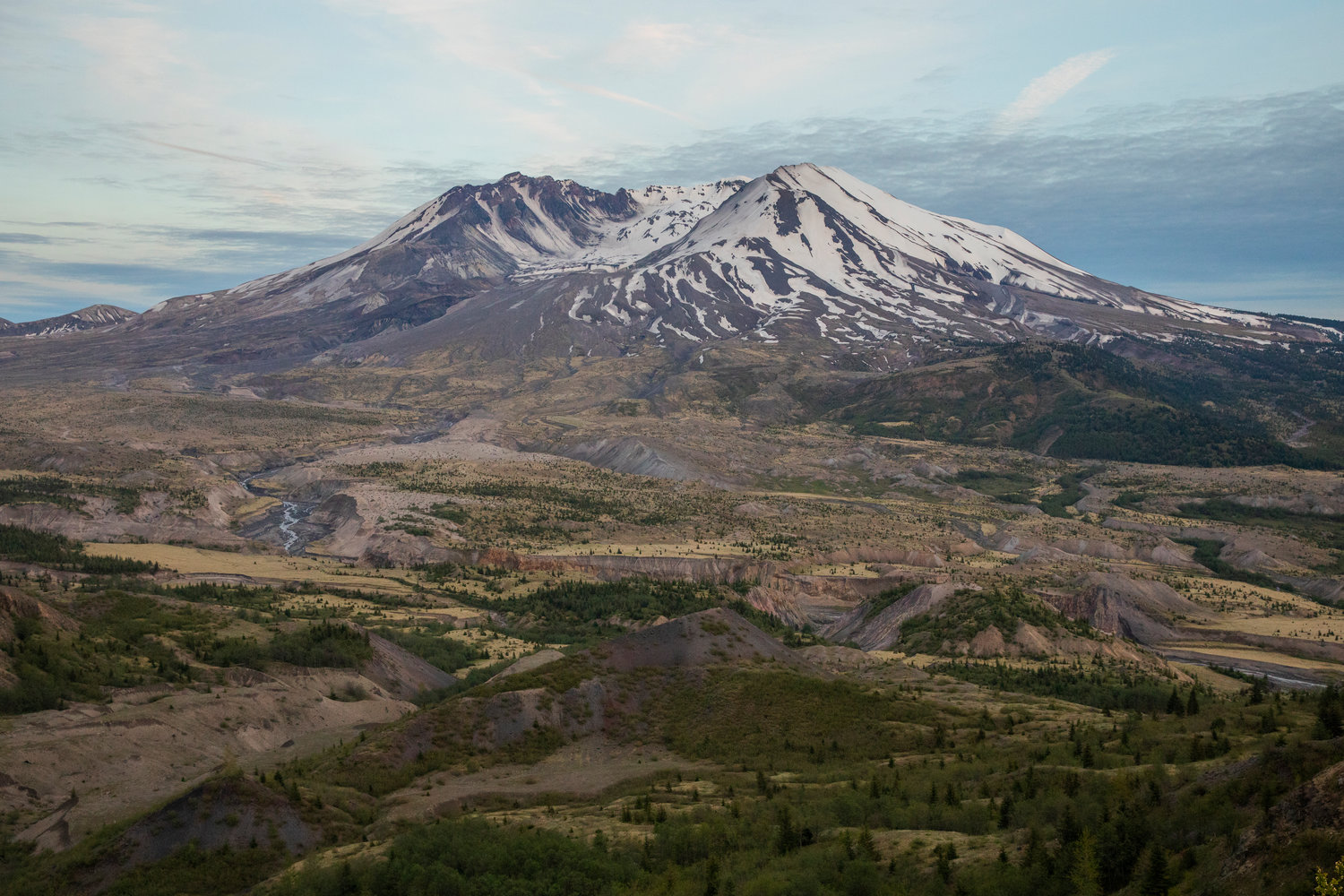 Mount St. Helens towers over the horizon on Wednesday.