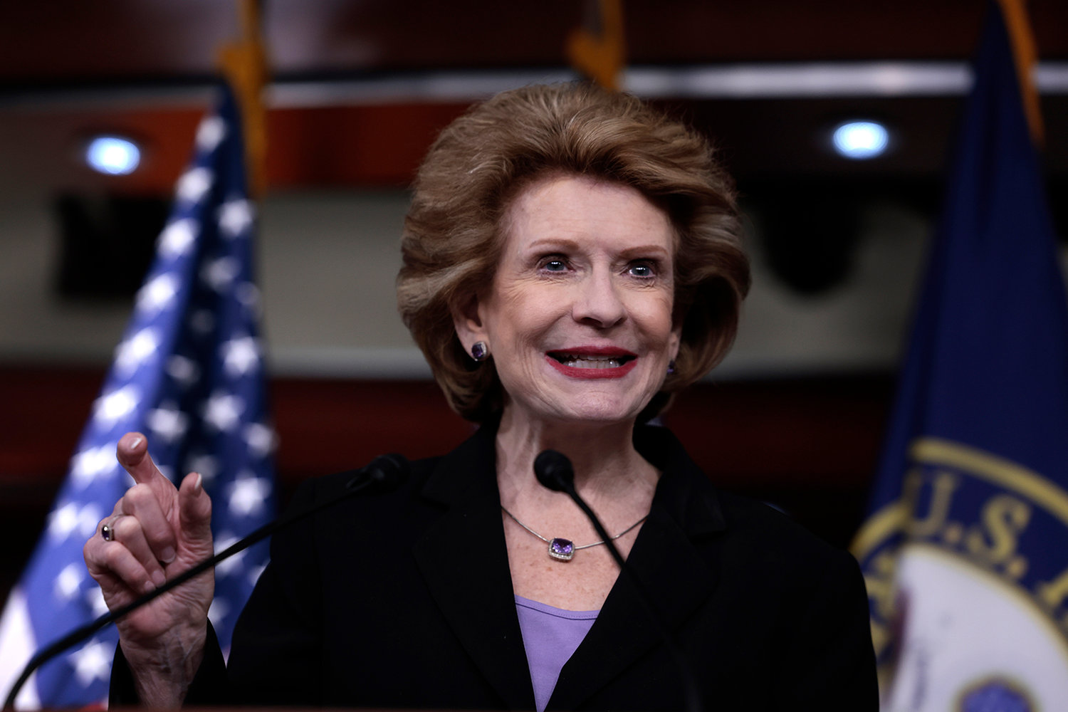 Sen. Debbie Stabenow (D-MI), the Senate Committee on Agriculture, Nutrition and Forestry Chairwoman speaks at a press conference on the introduction of legislation to help Americans with the nationwide baby formula shortage at the U.S. Capitol Building on May 17, 2022, in Washington, DC. (Anna Moneymaker/Getty Images/TNS)