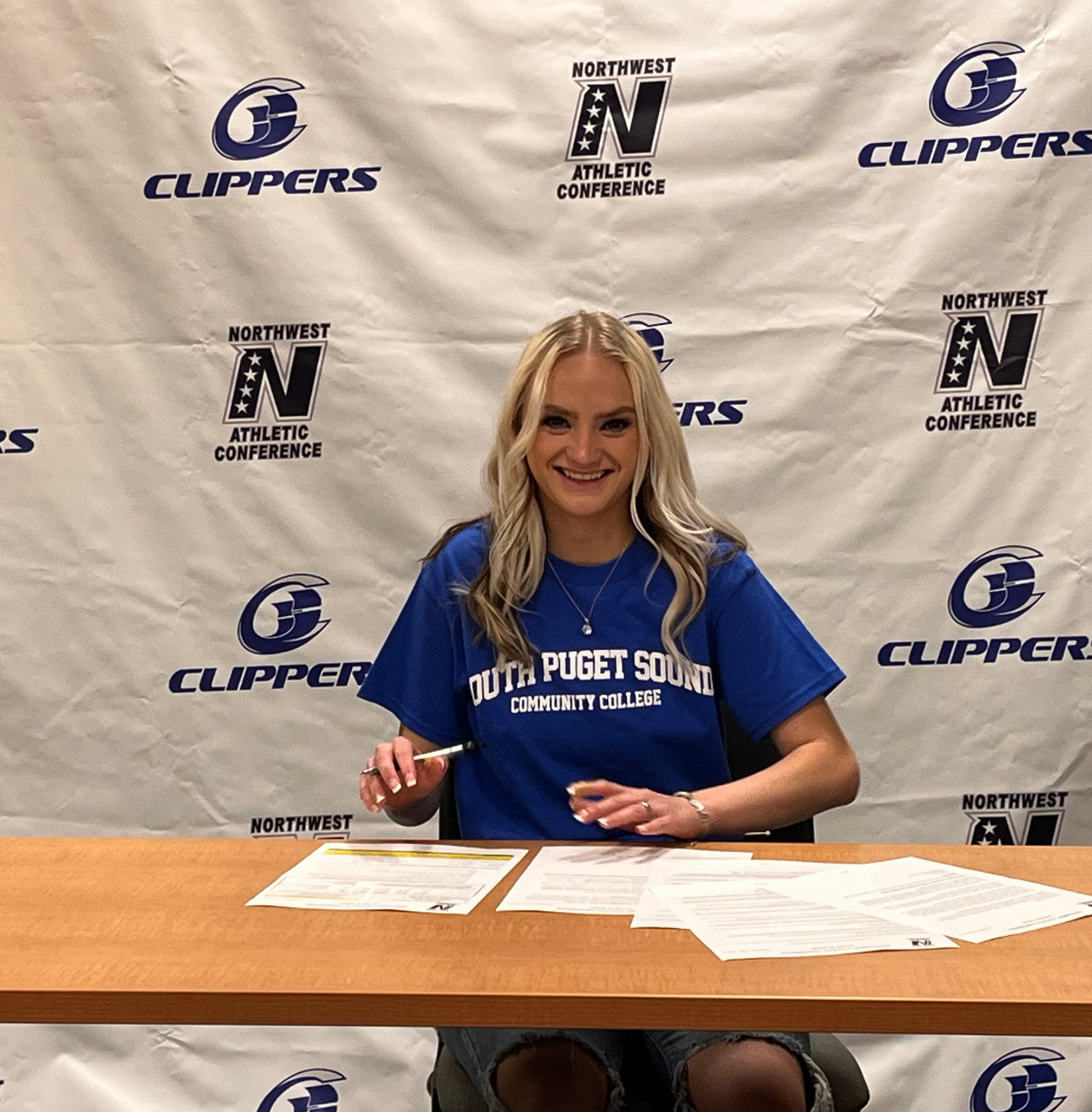 2021 Centralia High School graduate Taylor Smith signs her letter of intent to play soccer this fall at South Puget Sound Community College after taking a gap year and playing with Twin City Union this past year.