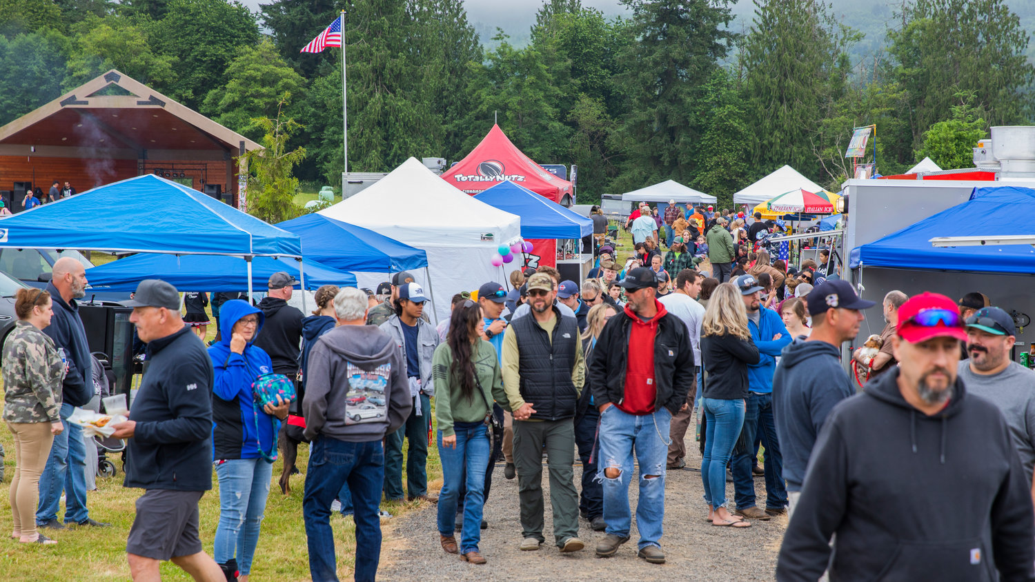 Vendors and visitors fill Klickitat Prairie Park for the Mossyrock Freedom Festival on Saturday.