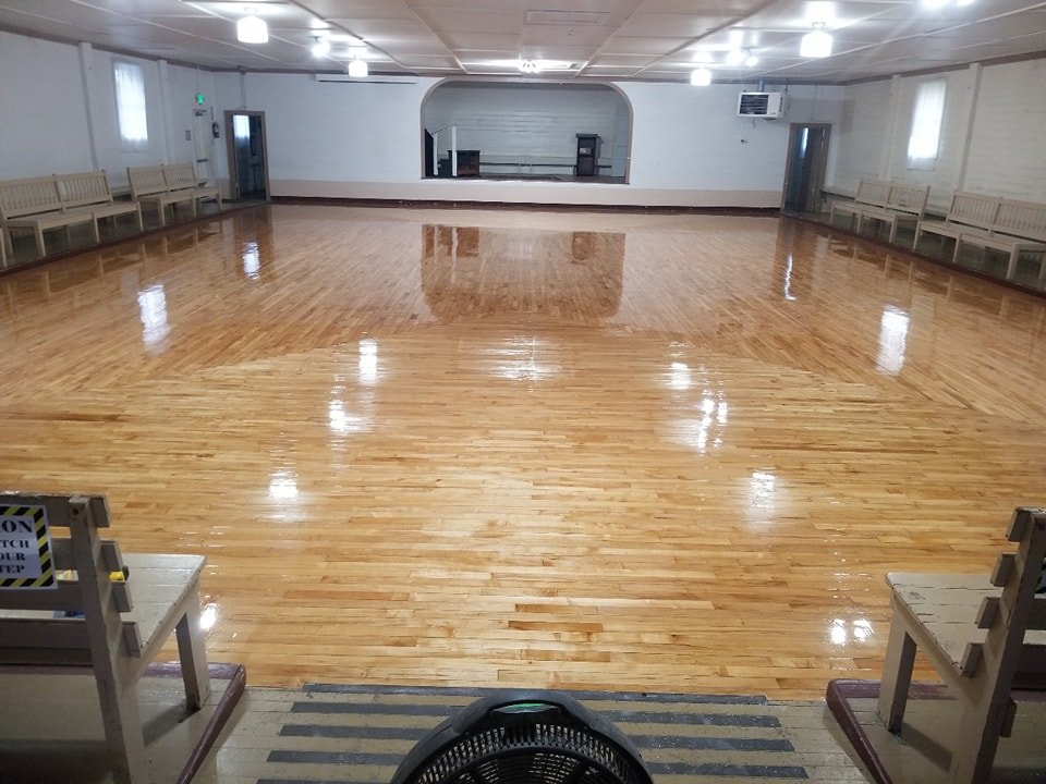 The newly finished dance floor of Swede Hall is pictured in this photograph shared by the Rochester Citizens Group in January.