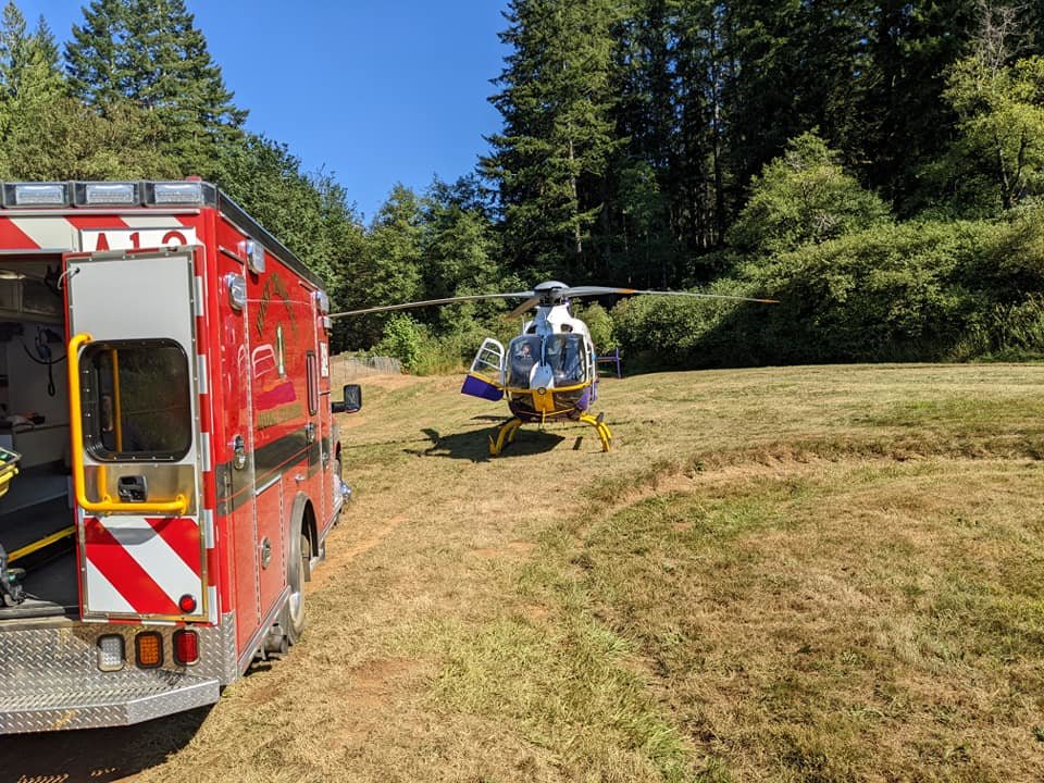 A person crashed an all-terrain vehicle at Capitol Forest Sunday afternoon and was later airlifted to an area hospital, according to the McLane/Black Lake Fire Department.