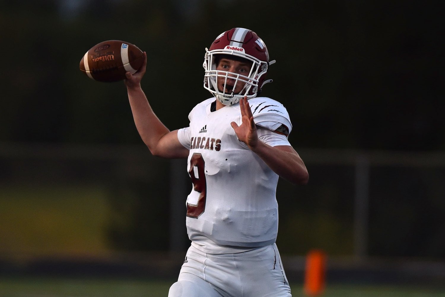 Gavin Fugate fires a pass during W.F. West's 38-28 win over Ridgefield on the road on Sept. 3.