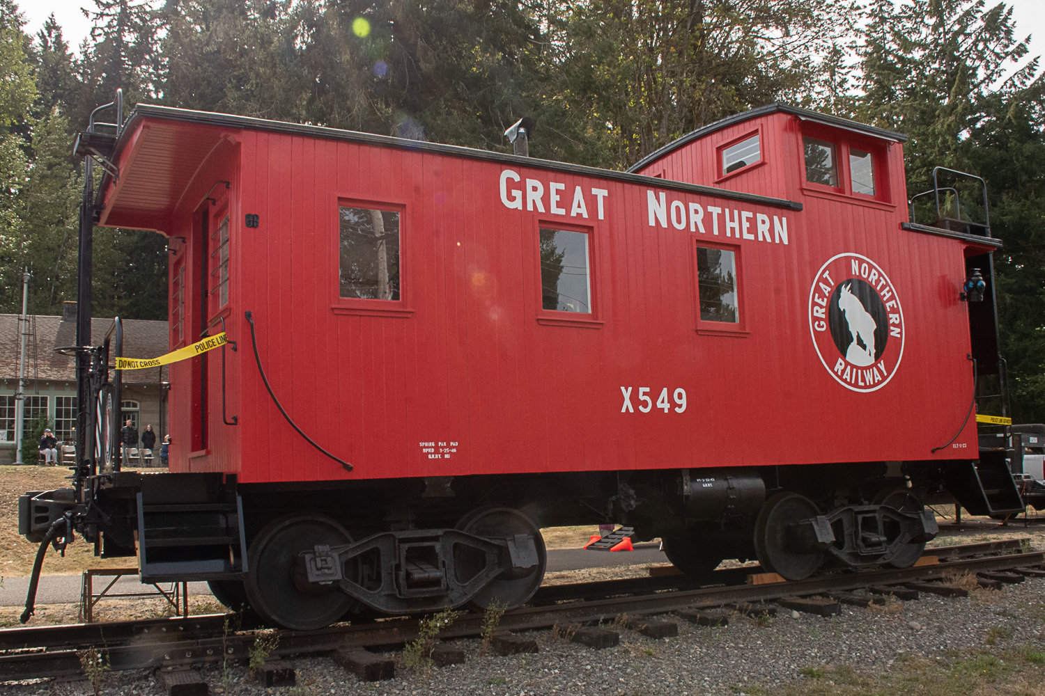 The fully restored 1923 Great Northern Railway caboose now stands proudly in front of the Tenino Depot Museum. Photo by Owen Sexton.