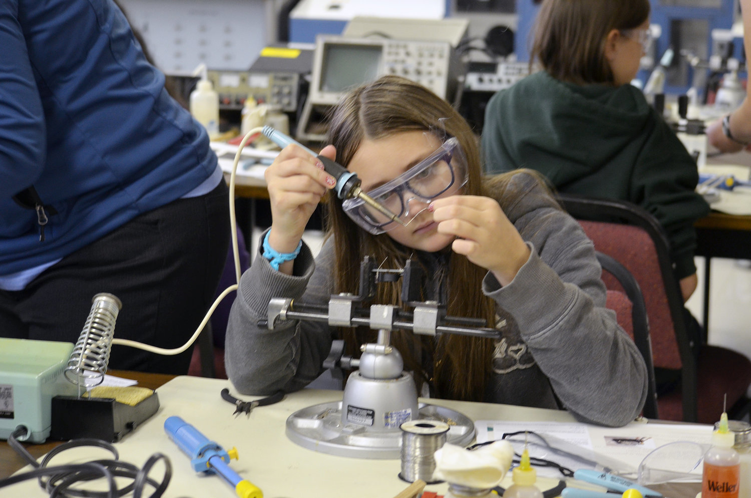 In this 2016 Chronicle file photo, Centralia's Darci Frankovich solders in an Expanding Your Horizons workshop.
