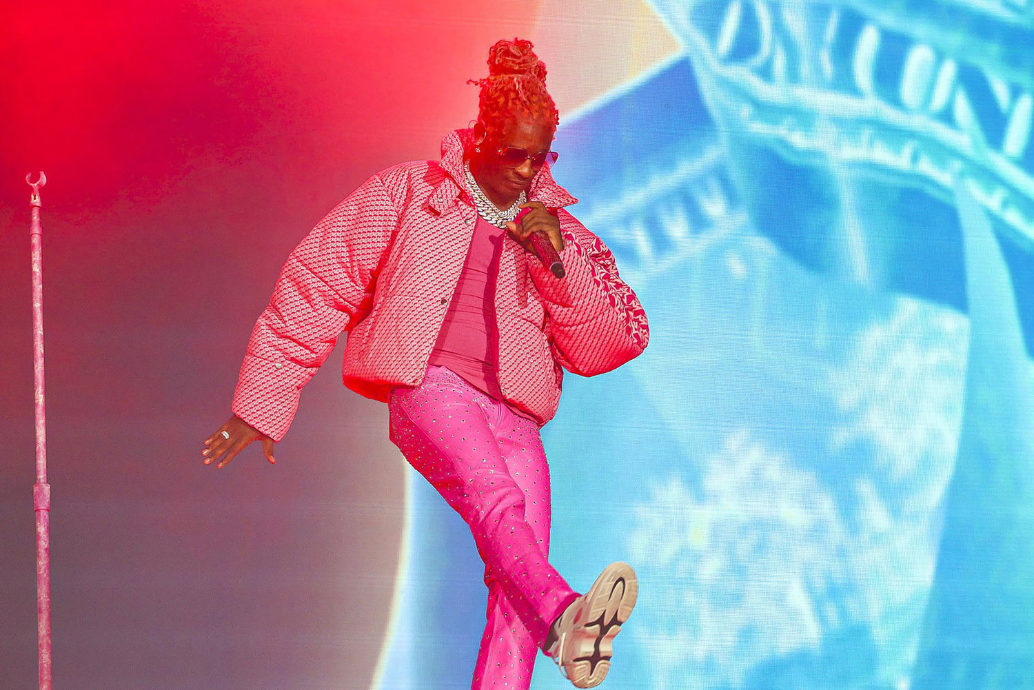 Young Thug performs at the Bud Light Seltzer stage during the final day of Lollapalooza on Aug. 1, 2021. Atlanta prosecutors are using his lyrics in court as they press gang-related charges against him. (Vashon Jordan Jr./Chicago Tribune/TNS)