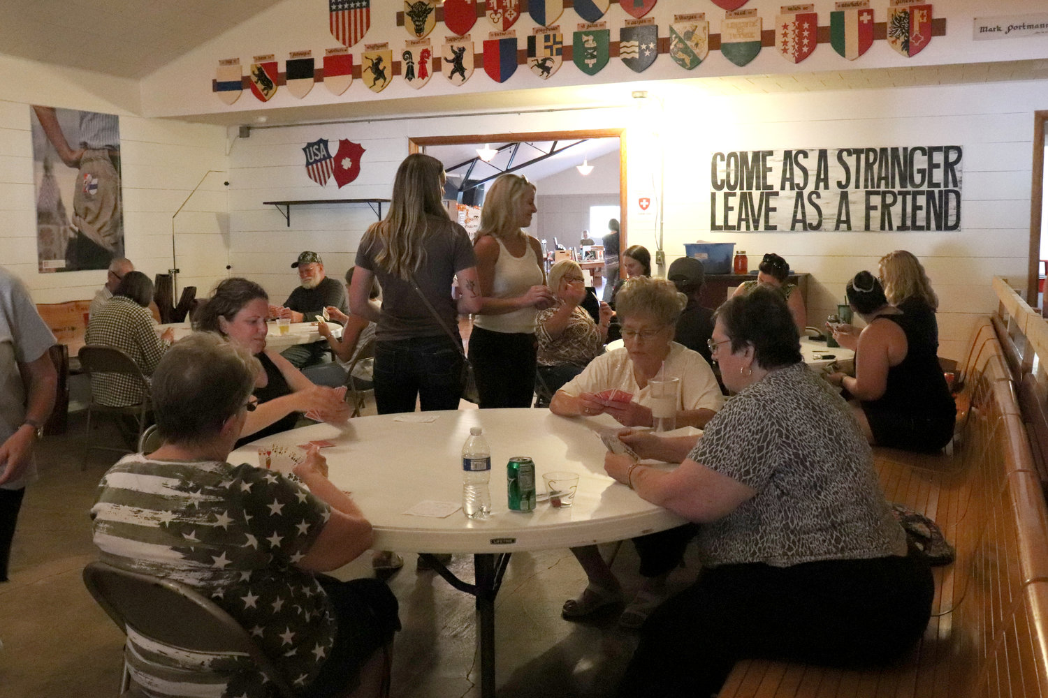 Pinochle players compete in a tournament during the Lewis-Pacific Swiss Society Oktoberfest in Frances on Saturday.